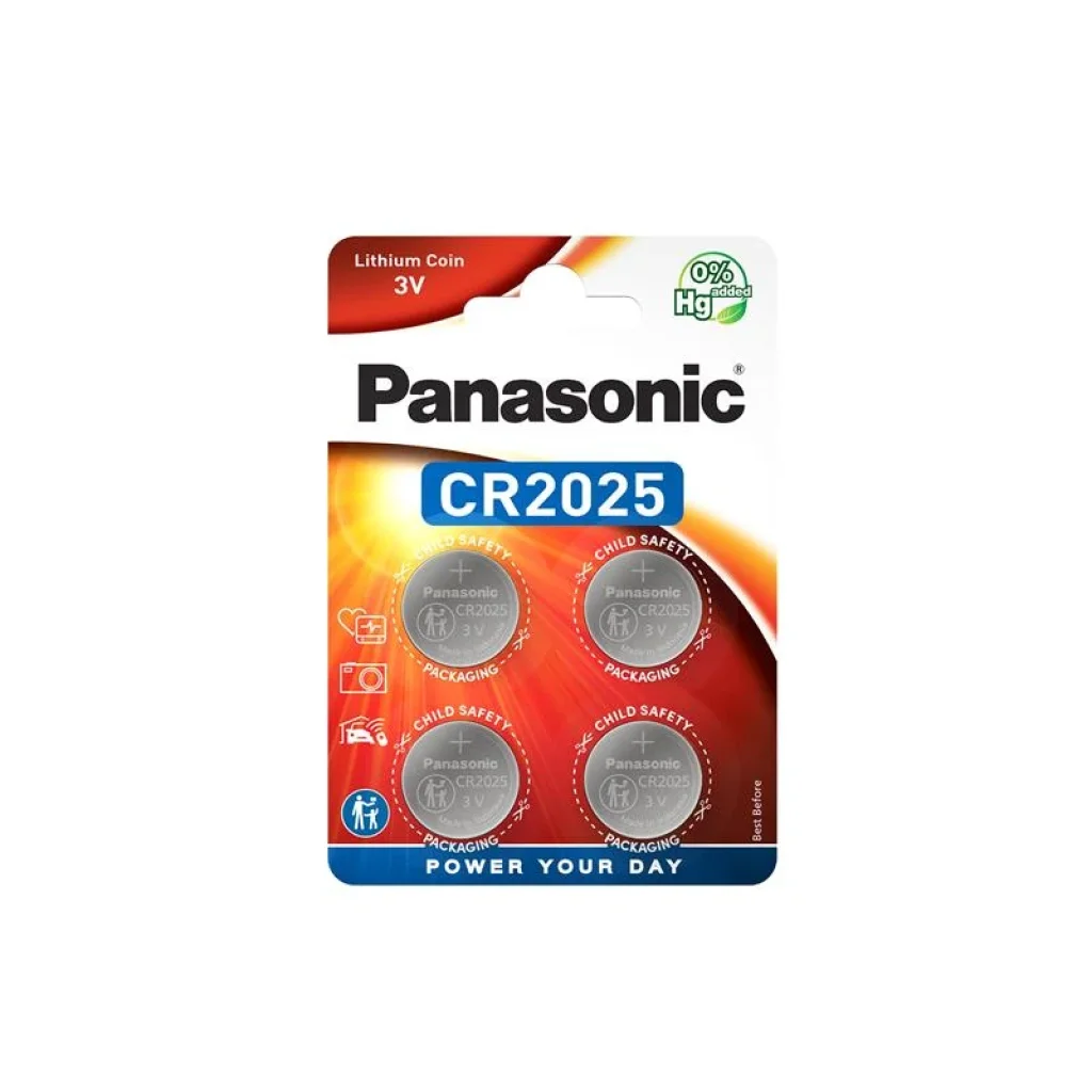 Батарейка Panasonic литиевая CR2025 блистер, 4 шт., CR-2025EL/4B